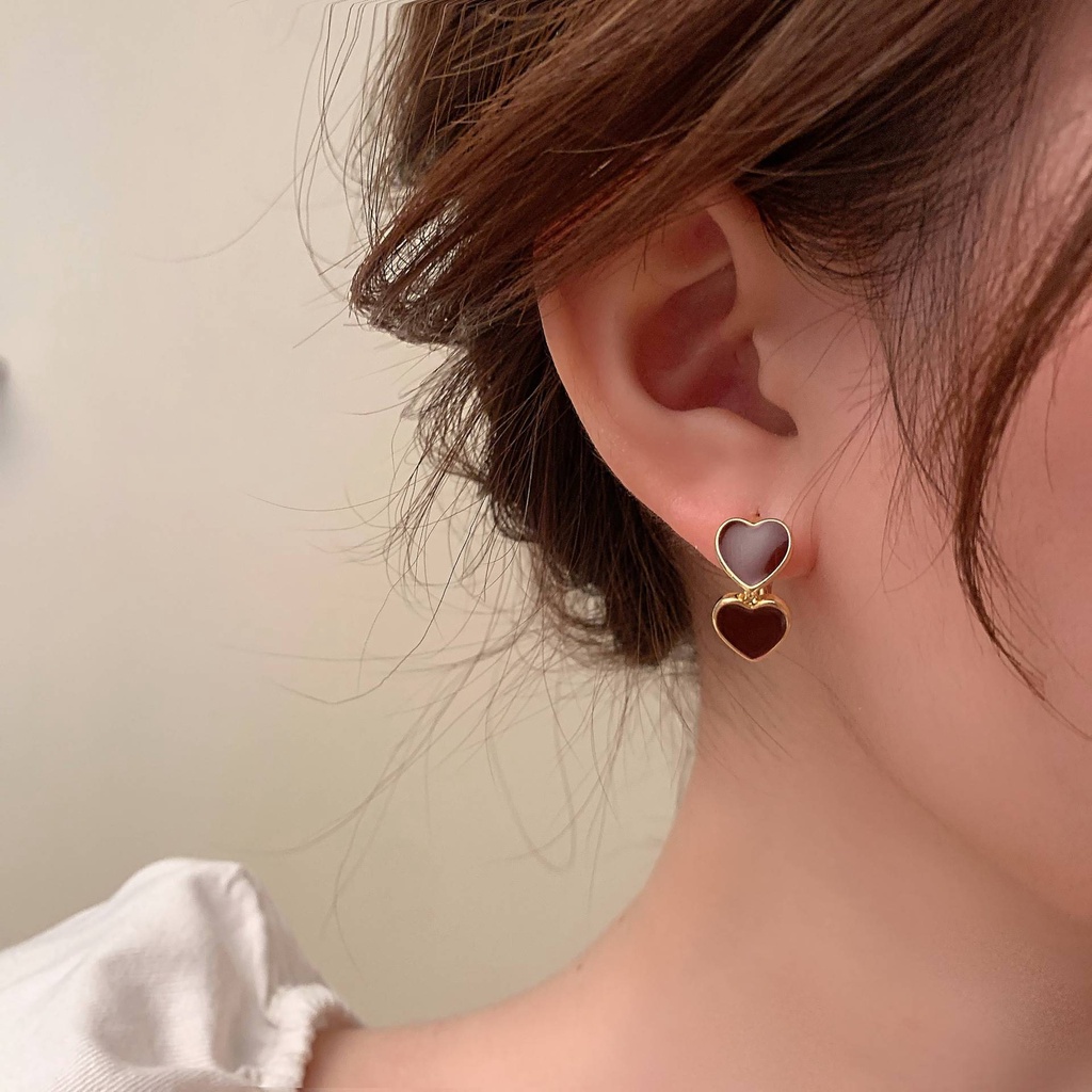 Anting Cinta Minyak Menetes Sederhana Rasa Yang Canggih Dari Cincin Telinga Cinta Ganda Sensorik Tingkat Anting Telinga Telinga Hias Wanita