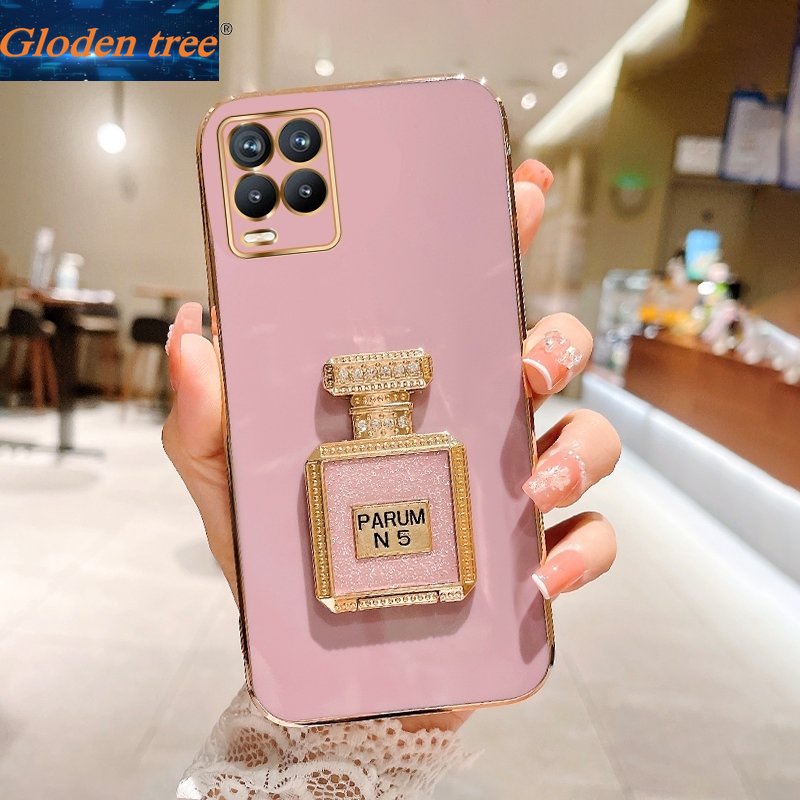 Gloden tree Casing Case Untuk Realme 8i 8 Pro 8 5G 4G 7I 7 Pro 7 5G 4G Case Dengan Botol Parfum Tendangan Lipat Cakupan Penuh Camera Case