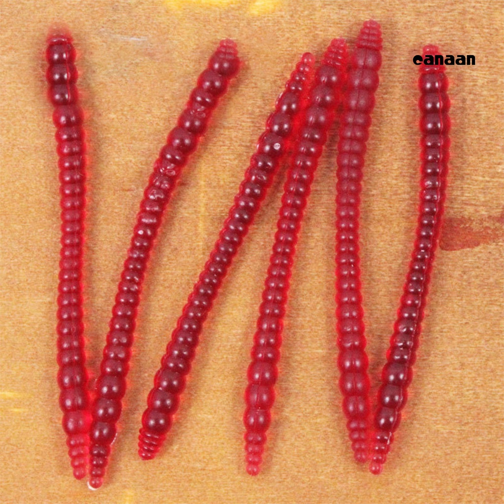 Cnn-50pcs/pack 6cm PVC Umpan Pancing Ultralight Tahan Aus Desain Neon Umpan Cacing Tanah Fishing Tackle