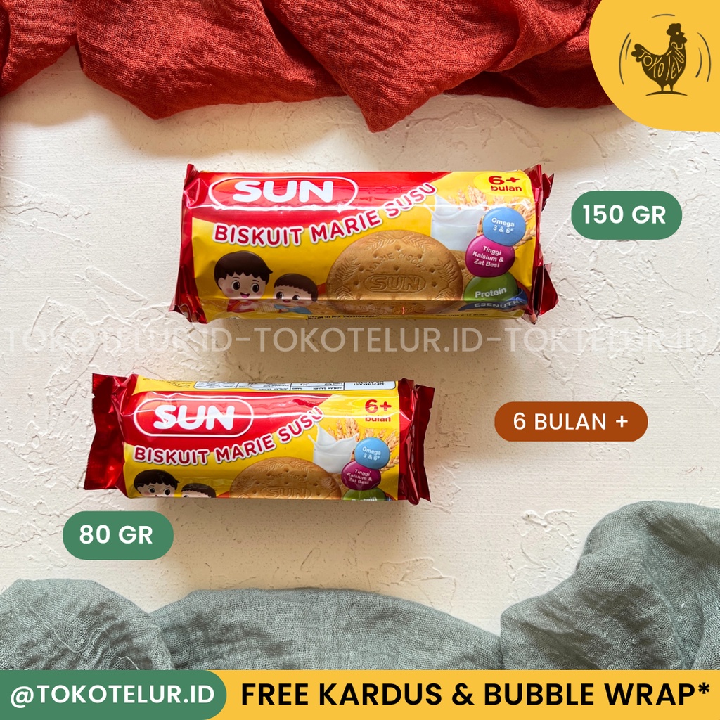 SUN - MARRIE Roll | Biskuit Marie Susu - Biskuit Bayi (80Gr &amp; 150Gr)