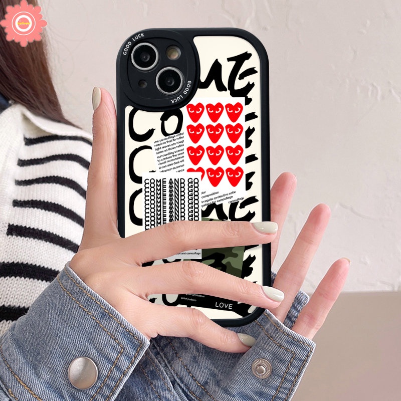 Phone Case For Infinix Hot 11 10s 11s 9 Play 10 10T Hot 10 Lite Infinix Smart 5 6 Note 8 Fantasy Graffiti Love Heart Trendy Brand Comme des Garcons Tpu Soft Back Cover