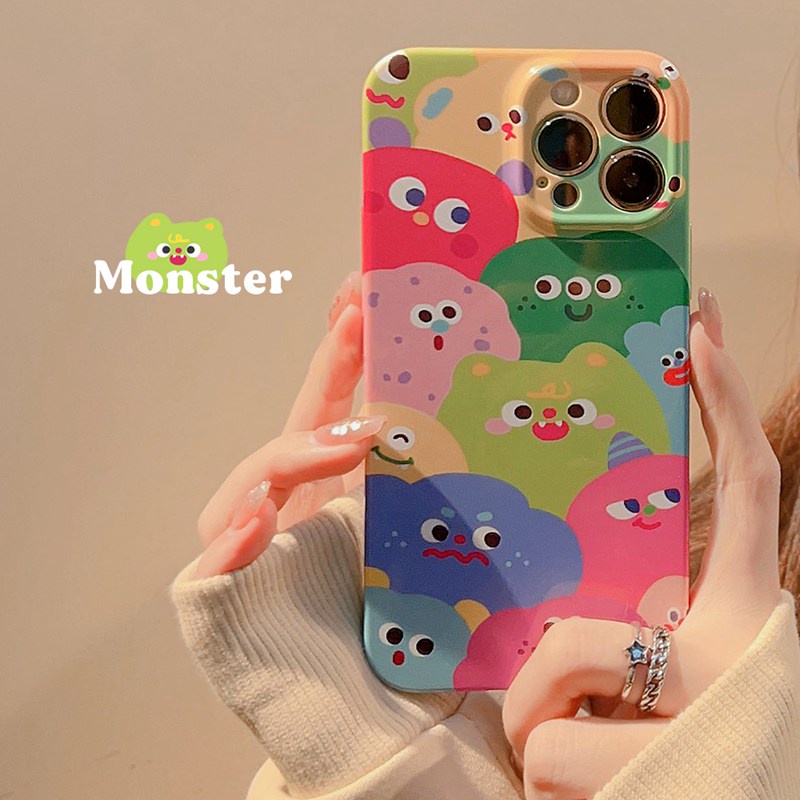 Ultrathin PC Hard Full Protective Case IPhone 7 8 Plus 7+ 8+ XR XS Max 11 12 13 14 Pro Max 14Plus SE 2020 Women's Gift Colorful Monster Nonskid