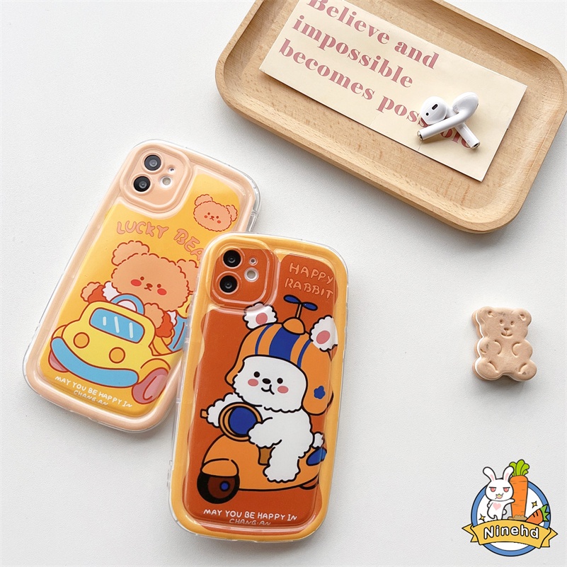 IPHONE Casing Kompatibel Untuk Iphone14 13 12 11 Pro Max X Xr Xs Max8 7 6 6s Plus SE 2020 Kartun Lucu Beruang Lucu Casing Ponsel Menebal Airbag Shockproof Soft Silicone Case Protection Cover