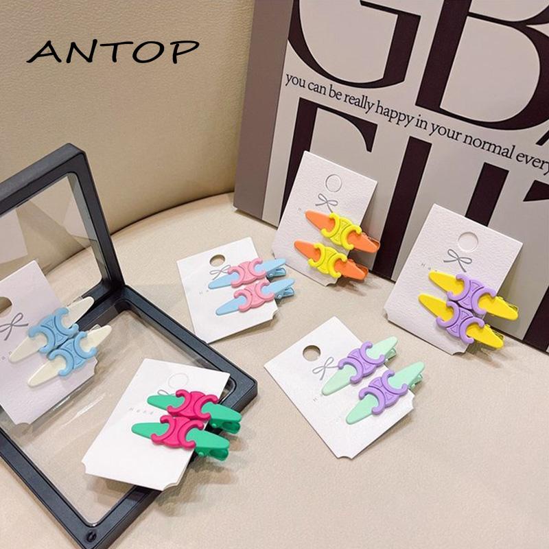 【antop】Klip Rambut Manis Segar Paduan Berlian Triumphal Arch Bangs Side Clip