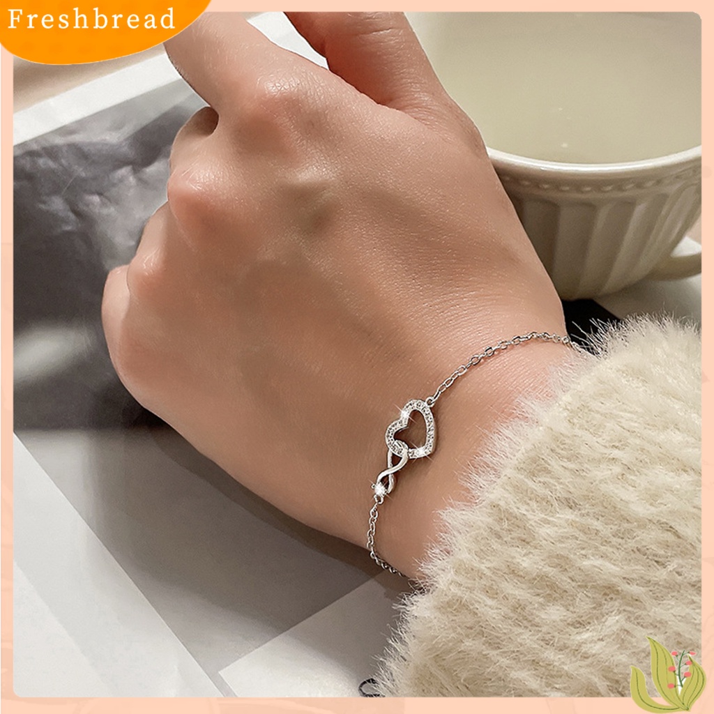 &lt; Freshbread &gt; Ladies Gelang Rantai Desain Cinta Sederhana Semua Pertandingan Dapat Disesuaikan Sehari-Hari Memakai Gelang Wanita Elegan Untuk Pacaran