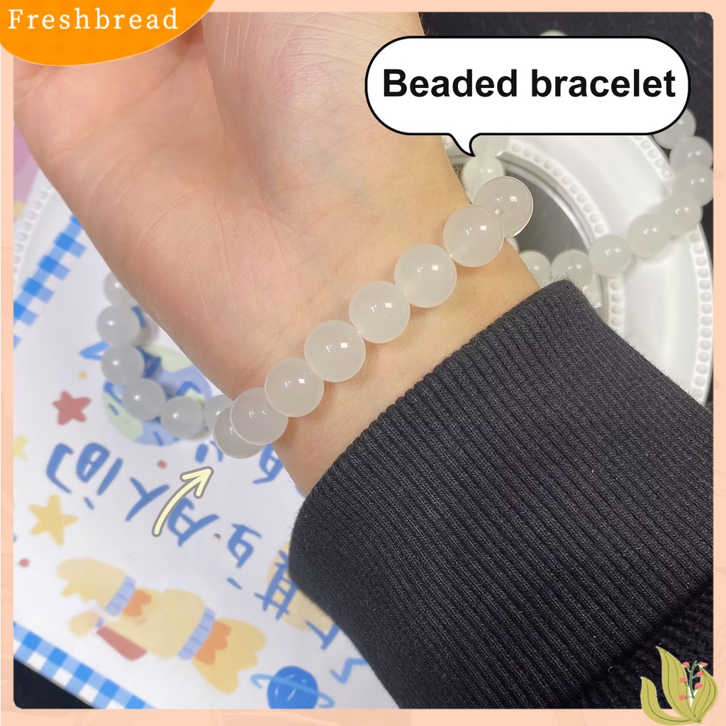 &lt; Freshbread &gt; Beads Bracelet Warna Kontras Tali Elastis Buatan Tangan Memoles Manik-Manik Kristal Imitasi Gelang Aksesoris Perhiasan