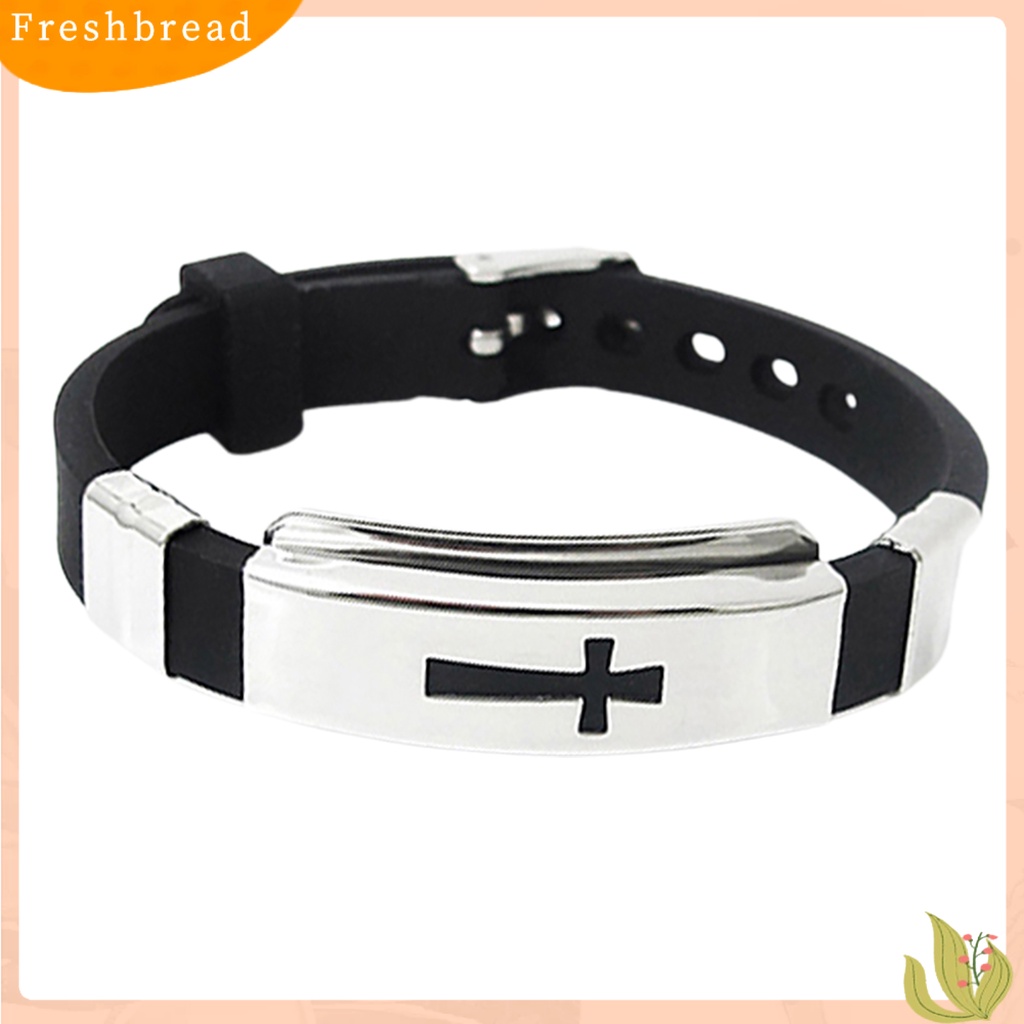 &lt; Freshbread &gt; Gelang Bangle All-match Bahan Stainless Steel Motif Salib Unisex Untuk Pesta