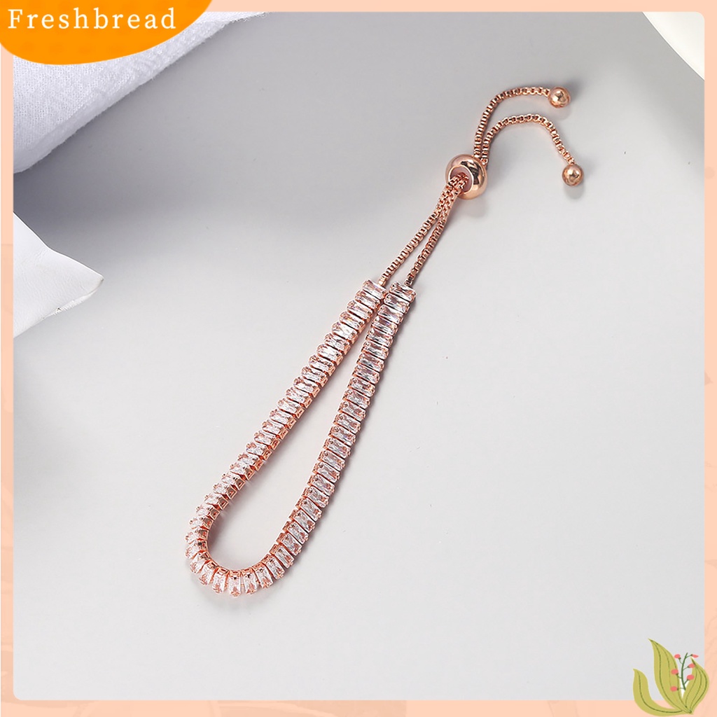 &lt; Freshbread &gt; Gelang Berlian Imitasi Hias Rantai Tangan Adjustable Aksesori Perhiasan Fashion Untuk Pesta