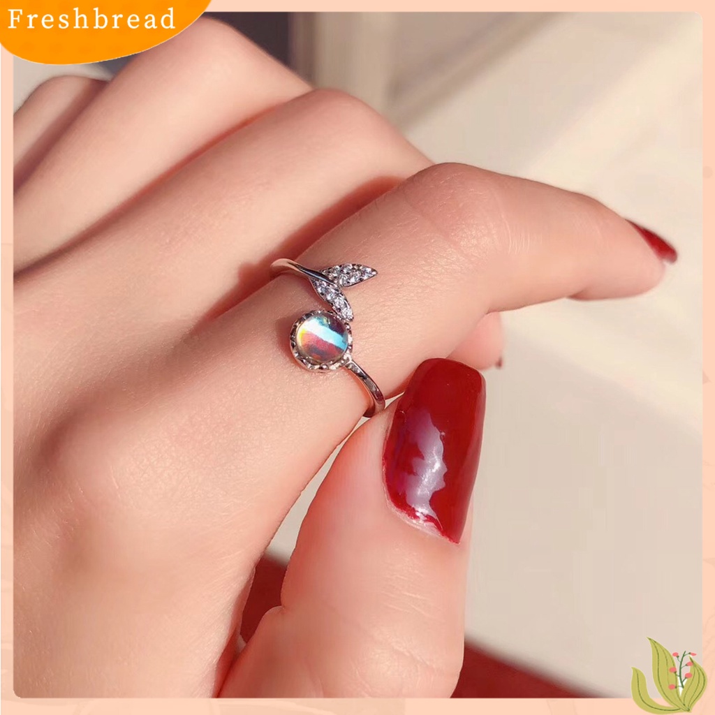 &lt; Freshbread &gt; Cincin Jari Desain Fishtail Zirkon Imitasi Geometris Electroplating Adjustable Hias Poles Cincin Ekor Jari Telunjuk Elegan Untuk Kehidupan Sehari-Hari