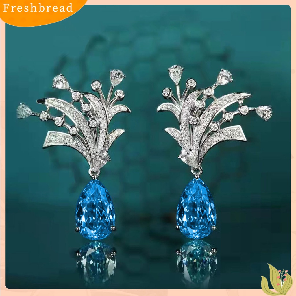 &lt; Freshbread &gt; Wanita Cincin Bunga Drop-shaped Faux Topaz Perhiasan Fashion Penampilan Adjustable Pembukaan Anting Cincin Jari Untuk Pernikahan