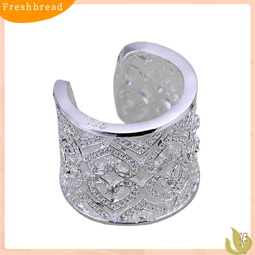 &lt; Freshbread &gt; Cincin Jari Hollow Adjustable Berlian Imitasi Tiny Open Hearts Ring Untuk Kehidupan Sehari-Hari