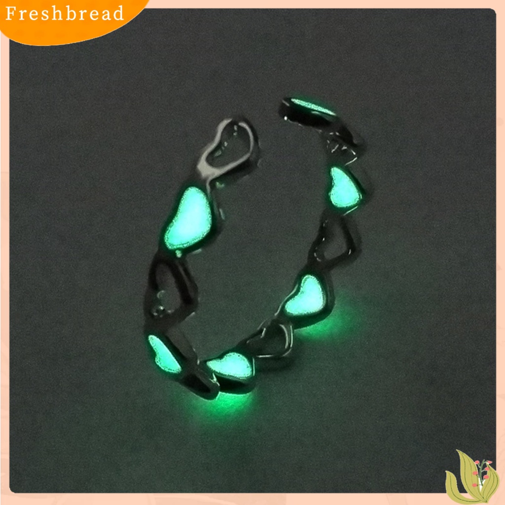 &lt; Freshbread &gt; Cincin Jari Ramah Kulit Karat Alloy Hollow Love Luminous Ring Untuk Anak Perempuan