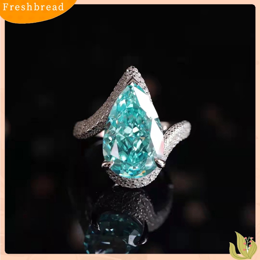 &lt; Freshbread &gt; Cincin Unisex Pear-Berbentuk Terbuka Perhiasan Geometri Indah Jari Cincin Perhiasan Aksesoris