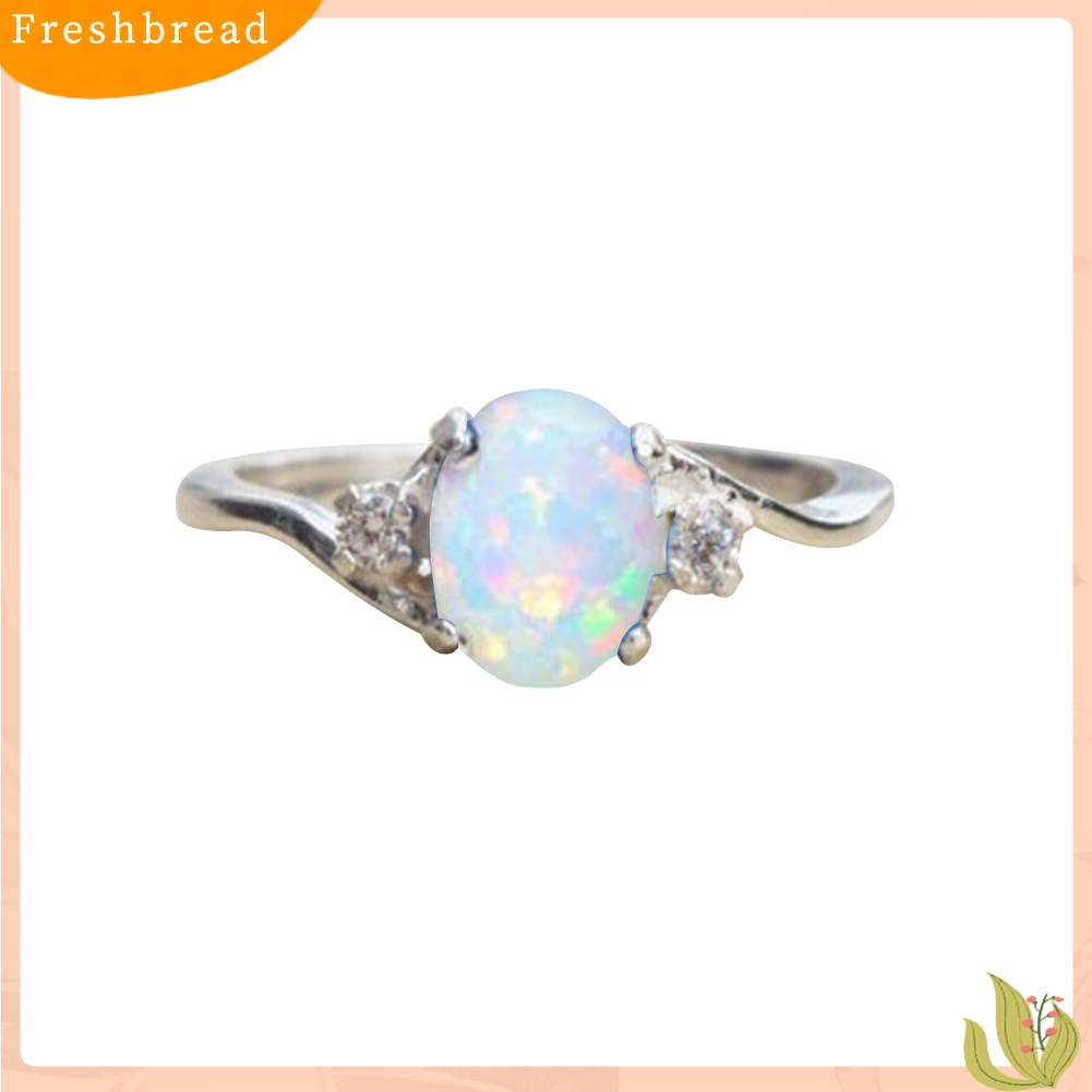 &lt; Freshbread &gt; Fashion Indah Opal Paduan Pesona Cincin Wanita Pengantin Pernikahan Pertunangan Perhiasan