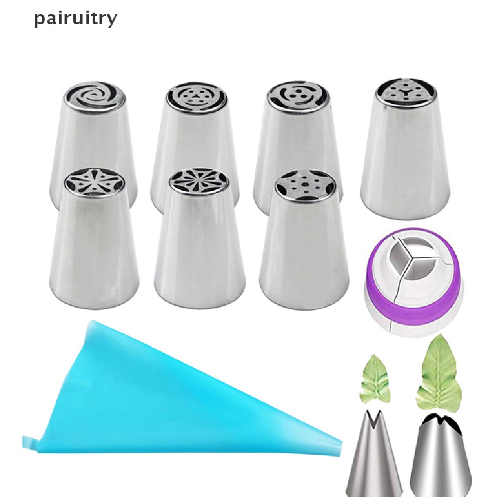 Prt7/11pcs/set Spuit Piping Icing Tulip Rusia Alat Kue Stainless Steel PRT