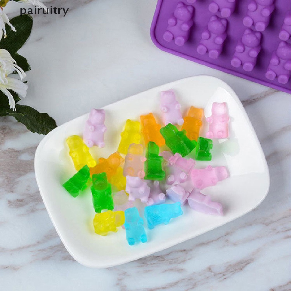 Prt Cetakan Coklat Cetakan Silikon 53 Cavity Gummy Bear Candy Ice Tray Cetakan Jelly  Prt