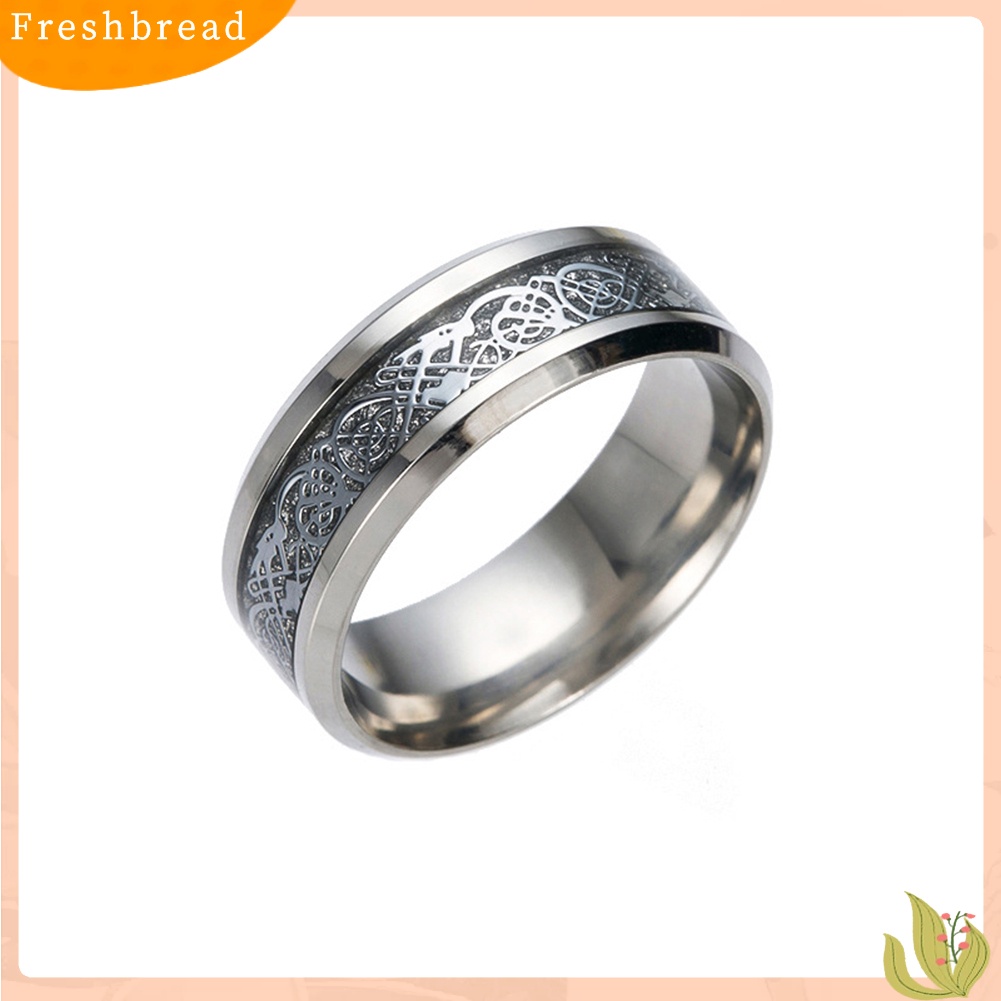 &lt; Freshbread &gt; Pria Bergaya Baja Titanium Permukaan Halus Pernikahan Band Jari Cincin Perhiasan Hadiah