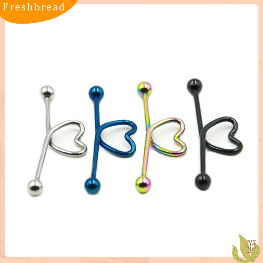 &lt; Freshbread &gt; 1Pc Barbel Industri Tindik Tulang Rawan Berbentuk Hati Stainless Steel Unisex