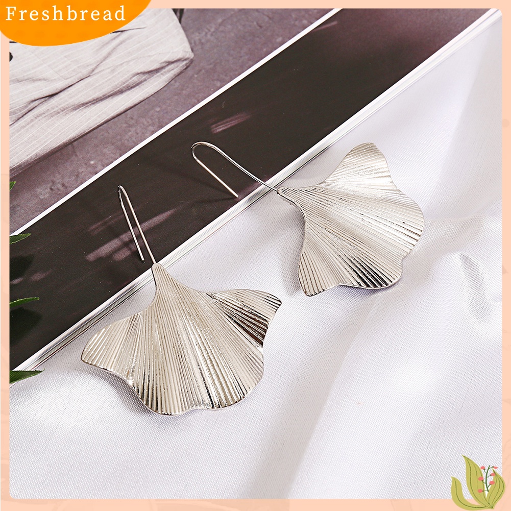 &lt; Freshbread &gt; Wanita Ginkgo Daun Menjuntai Drop Geometris Kait Anting Pernyataan Perhiasan Pesta
