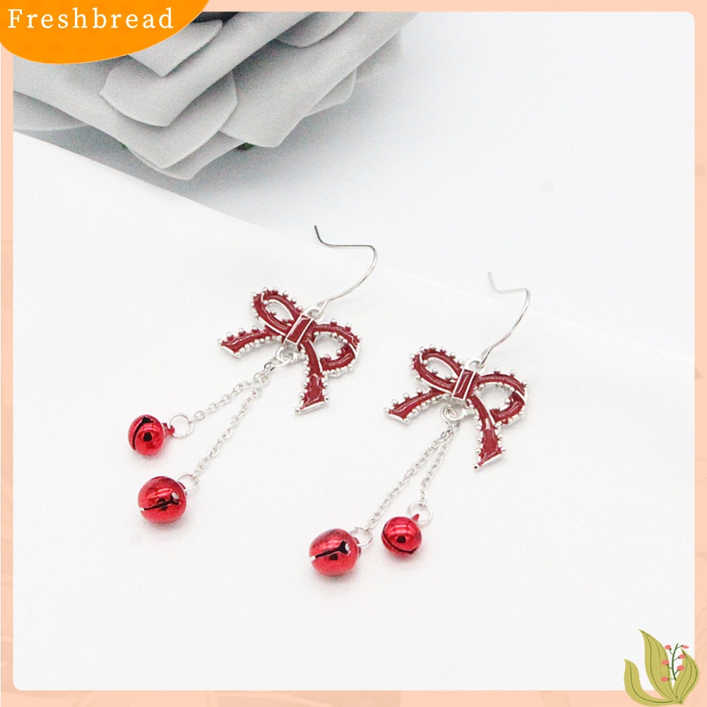 &lt; Freshbread &gt; Fashion Wanita Ikatan Simpul Bell Rantai Menjuntai Drop Hook Anting Perhiasan Hadiah Xmas