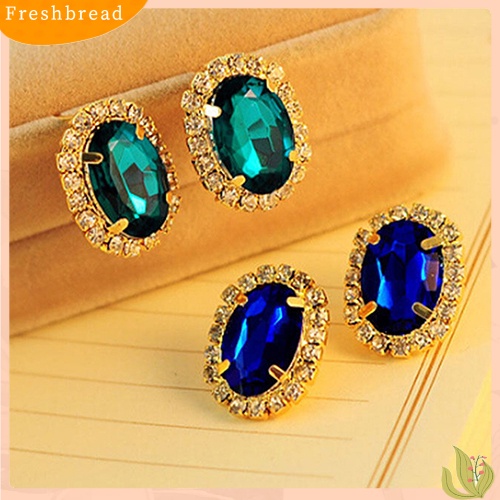 &lt; Freshbread &gt; Fashion Wanita Berlian Imitasi Ear Stud Earrings Eardrop Istana Gaya Perhiasan Hadiah