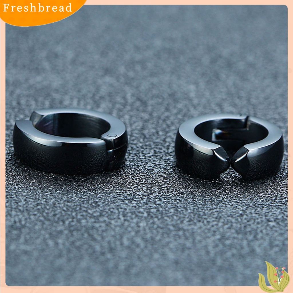 &lt; Freshbread &gt; 2Pcs Anting Huggie Anti-Alergi Anti-Oksidasi Stainless Steel Non-Piercing Earrings Ear Clip Untuk Pesta