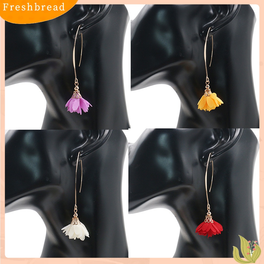 &lt; Freshbread &gt; Wanita Panjang Menjuntai Bunga Anting Pesta Pernikahan Perjamuan Vintage Piercing Perhiasan