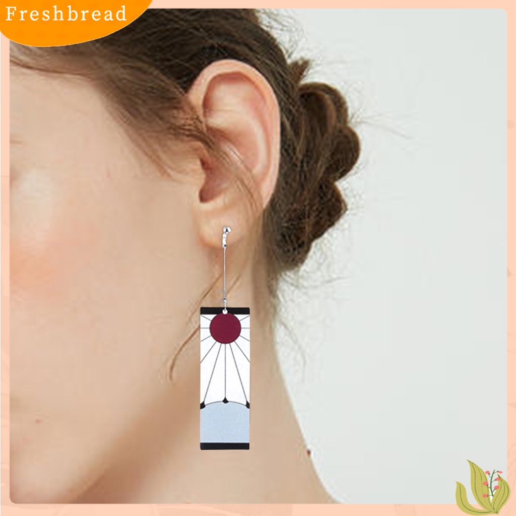 &lt; Freshbread &gt; 1pasang Anting Tanjiro Kreatif Kostum Cosplay Tetesan Telinga Bergaya Akrilik Untuk Aksesoris Perhiasan