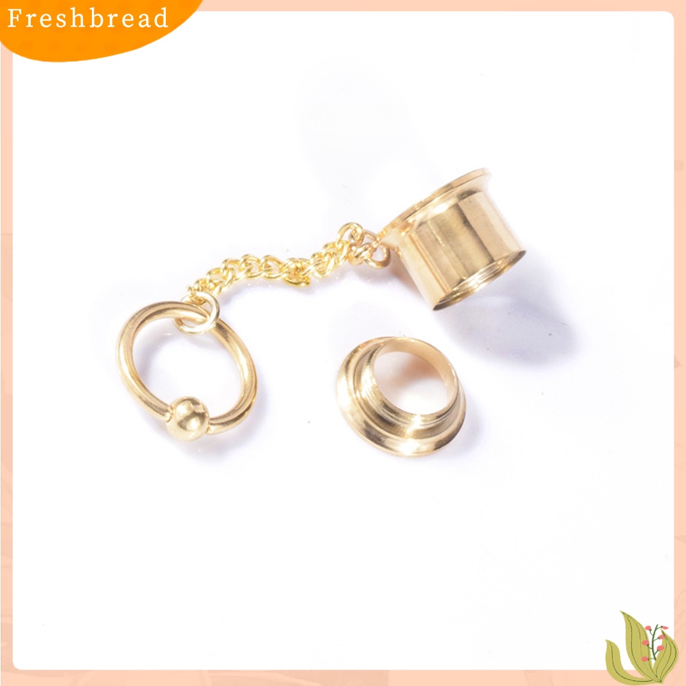 &lt; Freshbread &gt; 1Pc Wanita Cincin Rumbai Menjuntai Double Flare Ear Plug Tandu Piercing Perhiasan