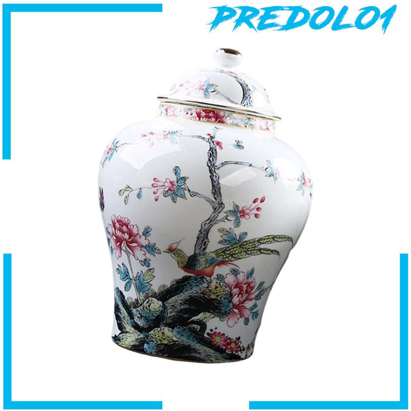 [Predolo1] Toples Keramik Jahe Porcelain Temple Jar Dengan Tutup Untuk Pesta Ruang Tamu