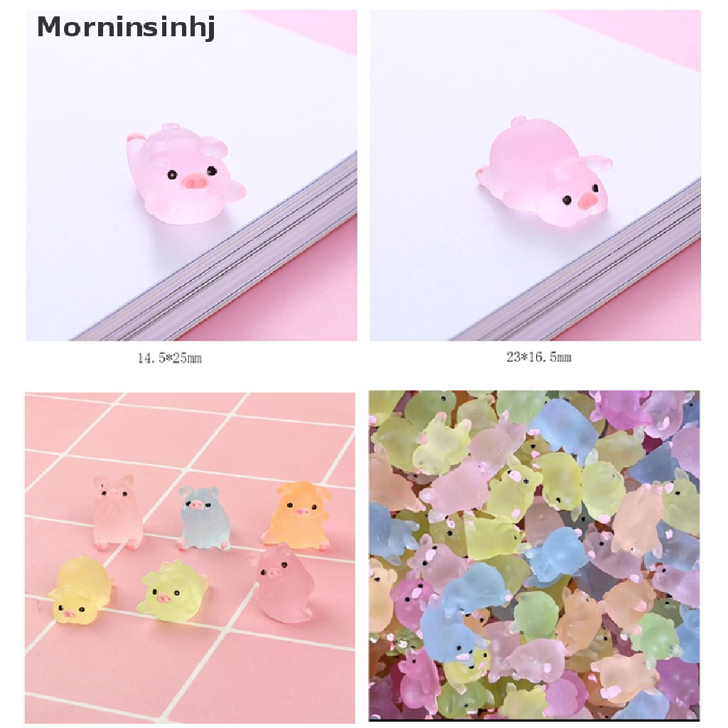 Mornin 6 Pcs Mini Resin Kartun Babi Miniatur Terrarium Patung DIY Dekorasi Rumah Aksesoris id