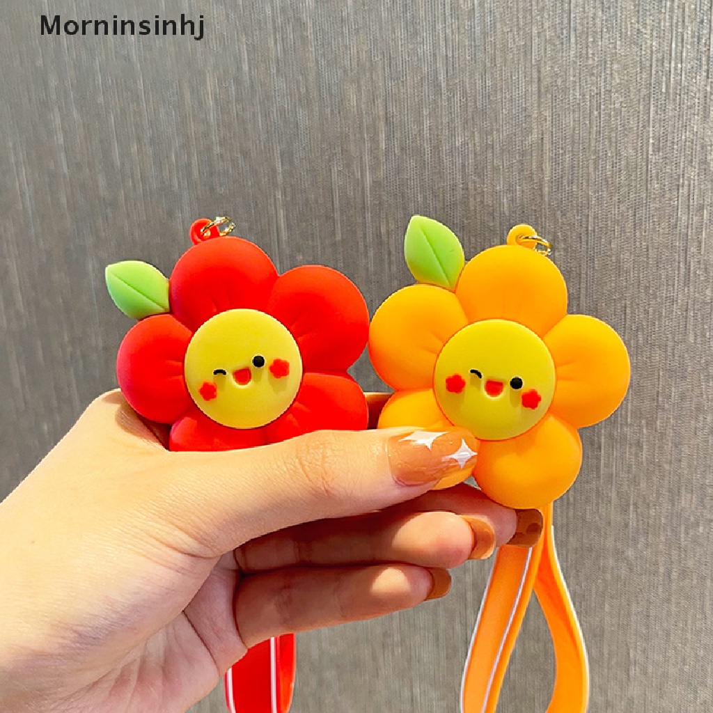 Mornin Kreatif Manis Tersenyum Bunga Gantungan Kunci Perhiasan Gadis Cowok Pasangan Hadiah Keyring Liontin Hias Tas Aksesoris id