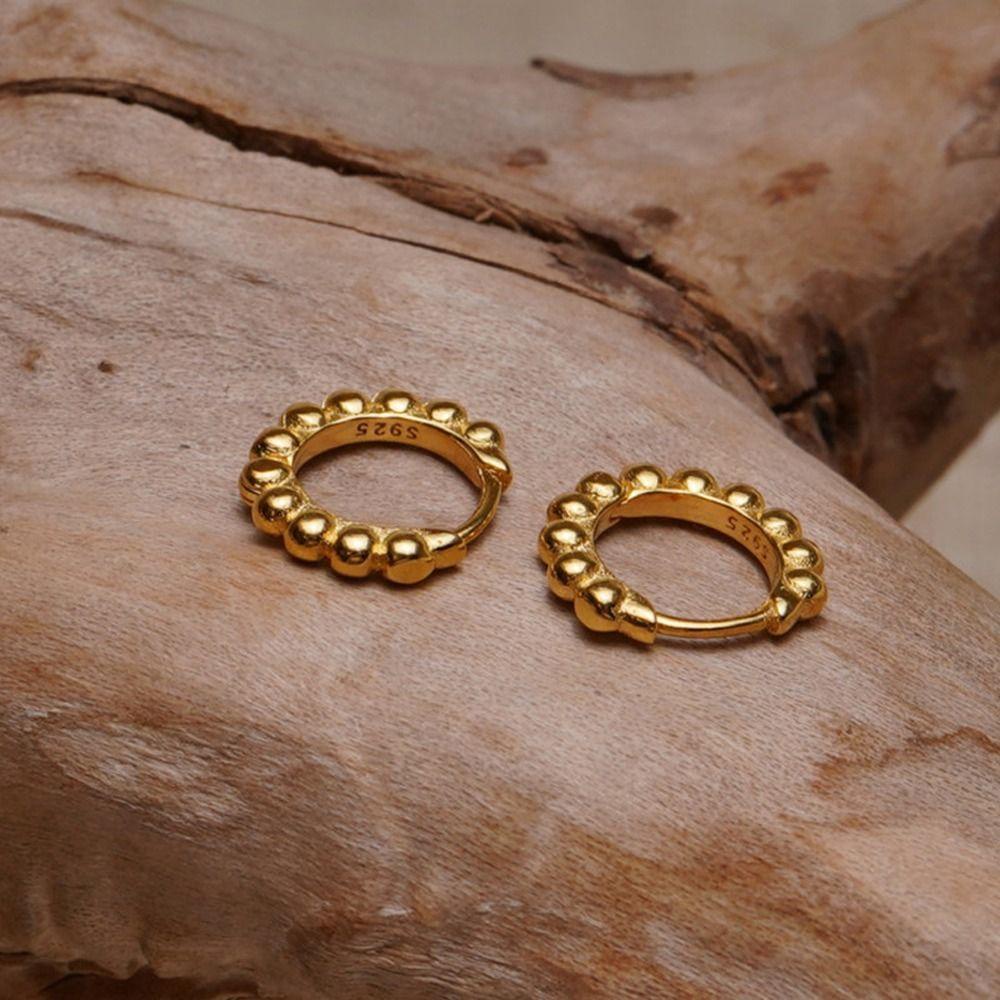 Needway Wanita Anting Hoop Trendi Indah Stud Earrings Fashion Perhiasan Niche Desain Gadis Hadiah Vintage Pembukaan Cincin