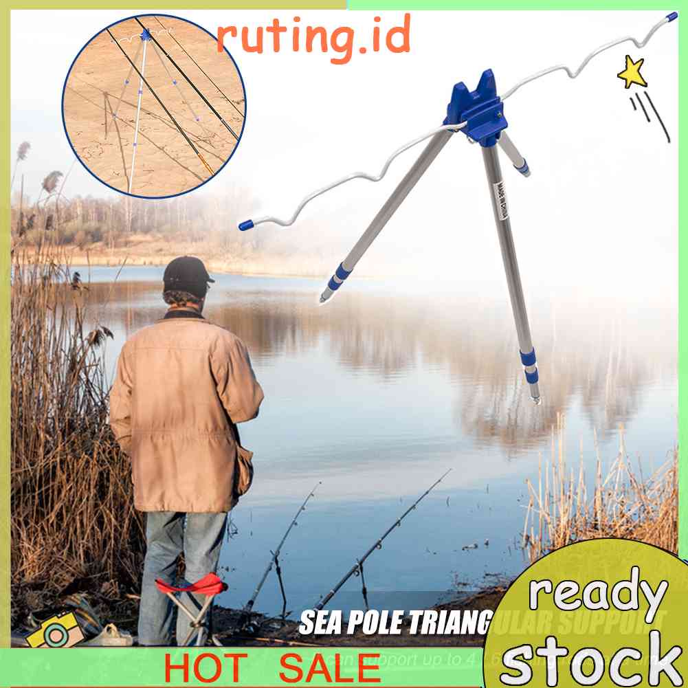 Telescopic Sea Fishing Rod Holder Tripod Lipat Tiang Ikan Bracket Stand