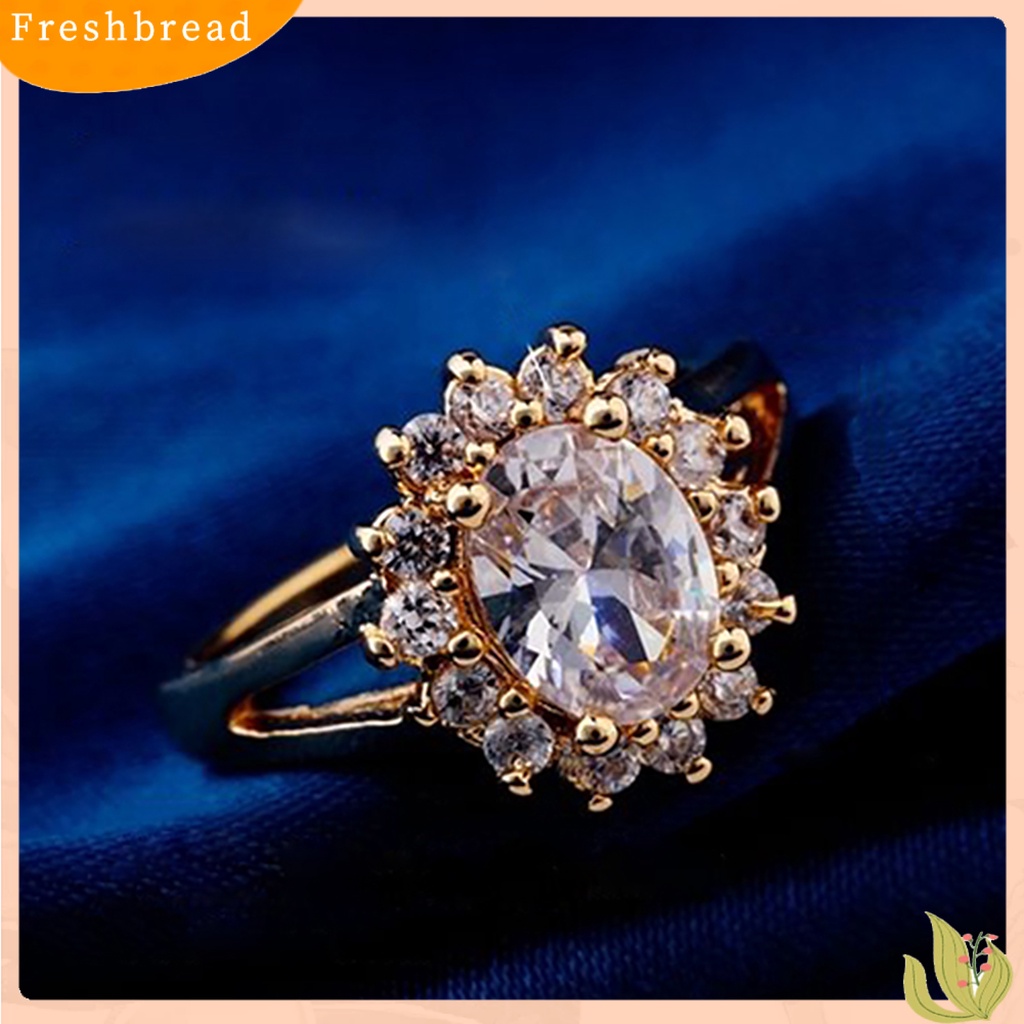 {In Stock} Cincin Pengantin Pengerjaan Halus Perhiasan Hadiah Wanita Elegan Berlian Imitasi Jari Cincin Untuk Prom