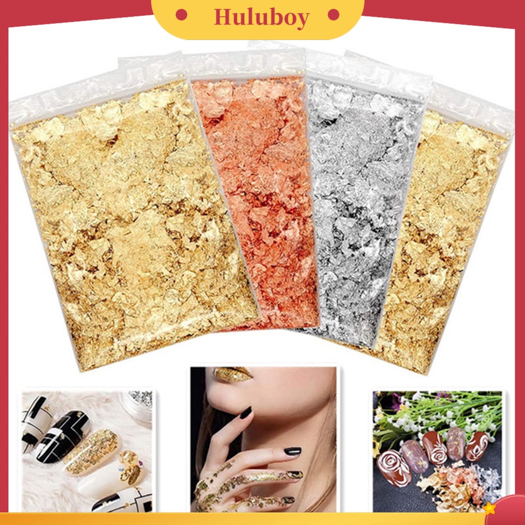 {In Stock} Kuku Aluminium Foil Hancur DIY Chipped Metal Foil Flakes Untuk Salon