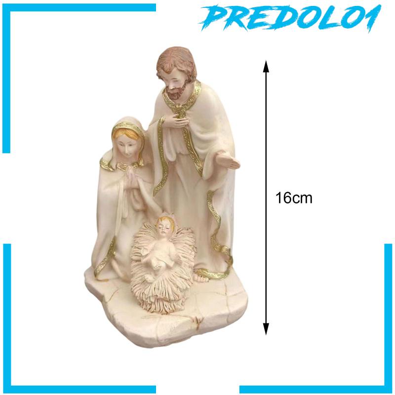 [Predolo1] Set Patung Pemandangan Kelahiran Resin Tradisional Untuk Koleksi Centerpieces