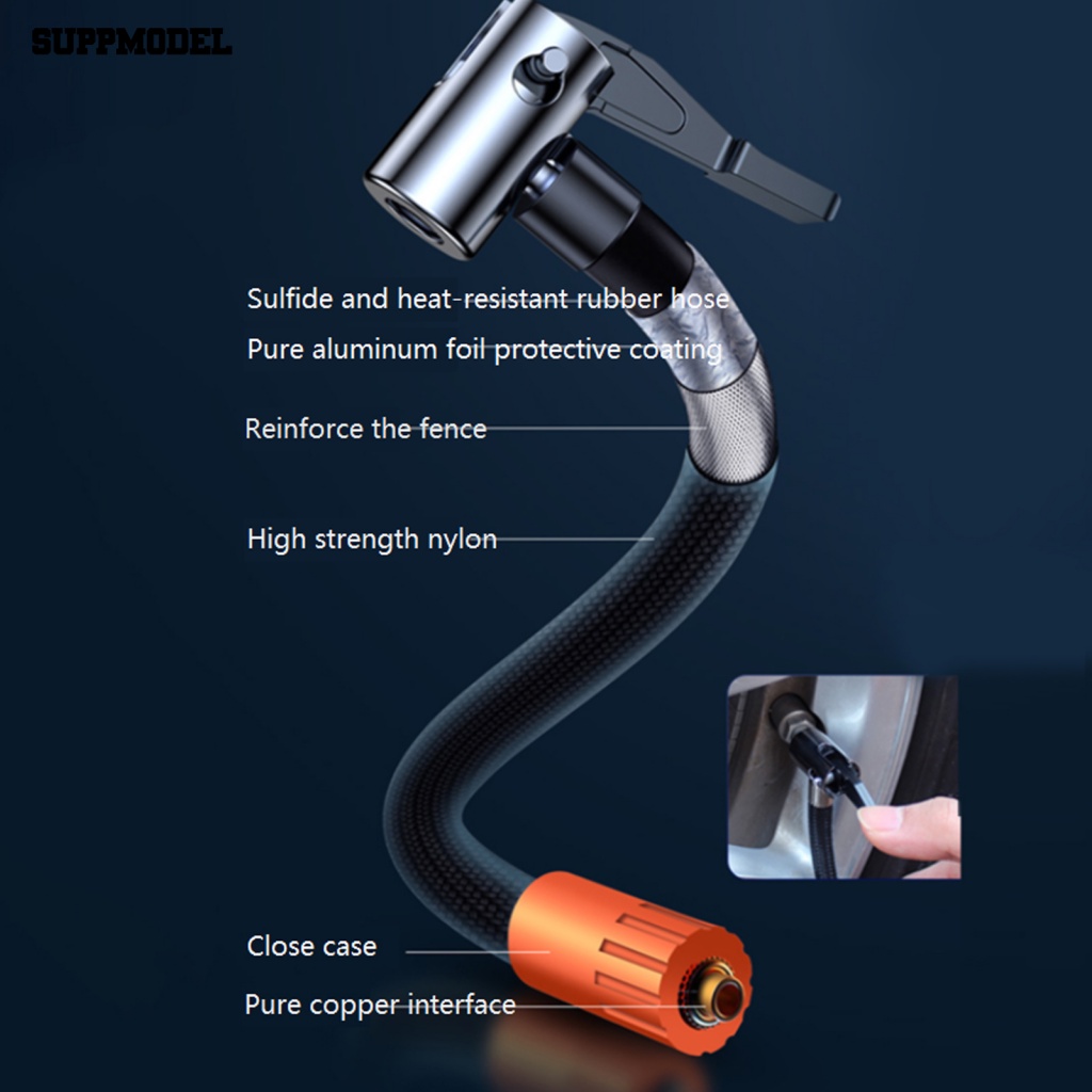 Suppmodel 1set Pompa Angin Mobil Ampuh Perlengkapan Otomatis Bola Sepeda Car Tire Air Pump Rechargeable