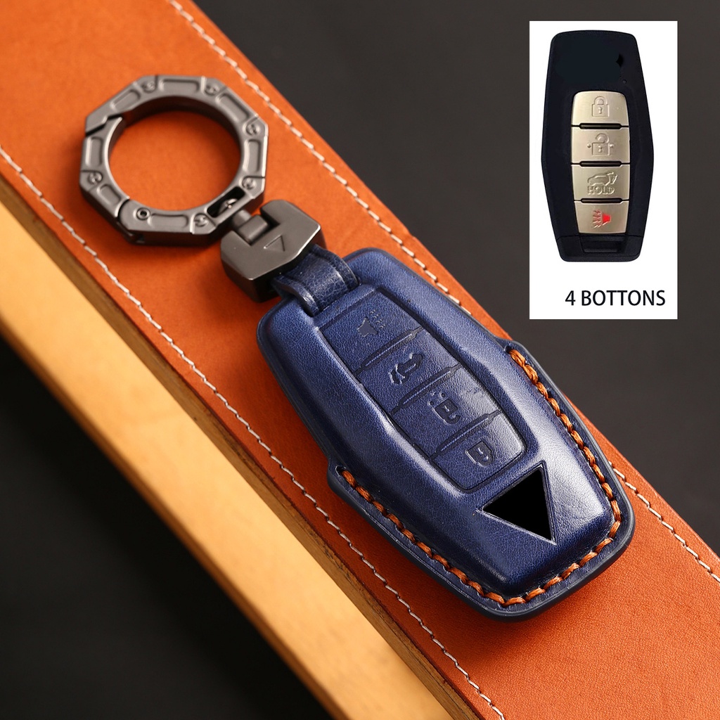 2per3/4 Bottons Kulit Mobil Smart Key Fob Case Keychain Untuk 2022 2023 Mitsubishi Outlander Remote Key Cover Shell Aksesoris