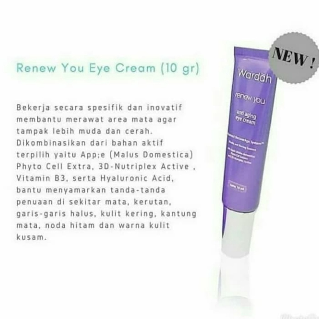 WARDAH Renew You Anti Aging Eye Cream 10g - Apple_Kosmetik