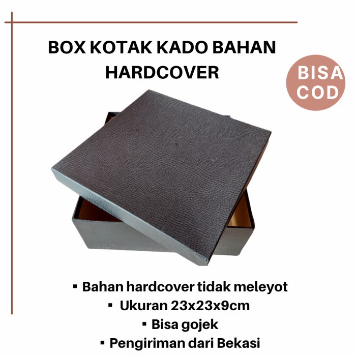 

ARS04 BOX KEMASAN HAMPERS KOTAK KADO HITAM FULL COVER BAHAN HARDBOX - dengan pita