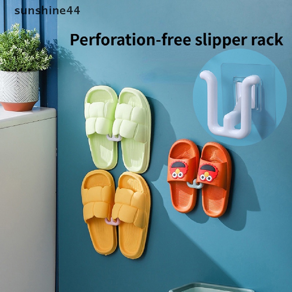 Sunshine1/2pcs Rak Sandal Kamar Mandi Pengait Sandal Toilet Drainase Rack Storage Rack ID