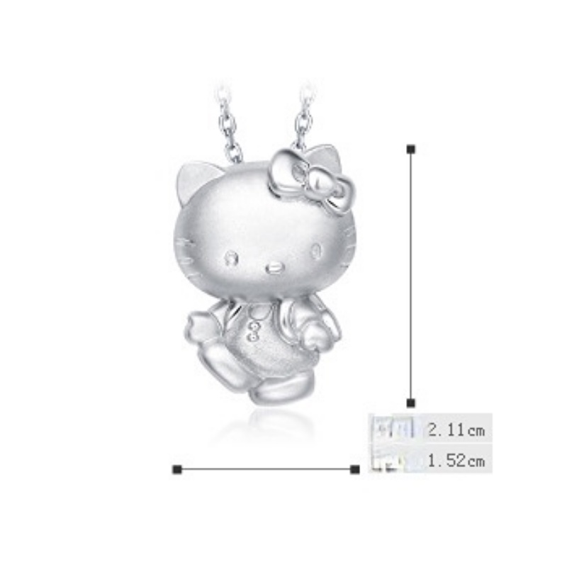 Goldkingdom Aksesoris Perhiasan Fashion Ready Stock Perak Disepuh Kitty Kucing Liontin Korea Retro Kalung