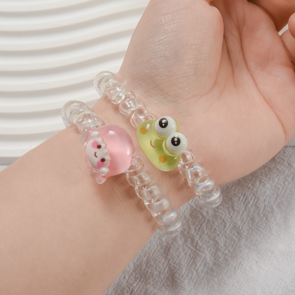 Kartun Lucu Bentuk Kabel Telepon Tali Kepala/ High Elastis Kawaii Hello Kitty Hair Ring