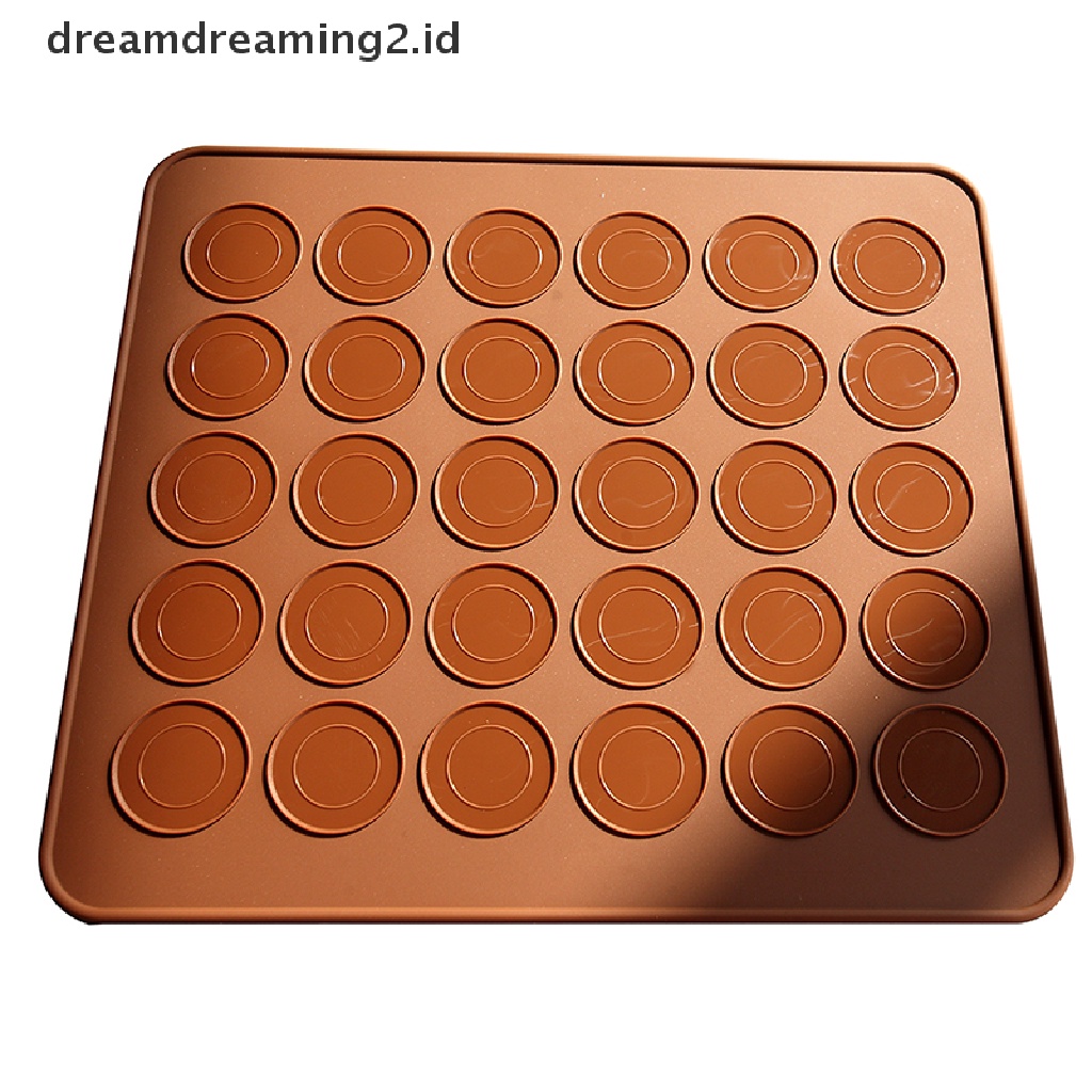 (hot) Silicone Baking Mat Besar Dua Sisi Macaron Macaroon Dessert DIY Cetakan Lembaran//