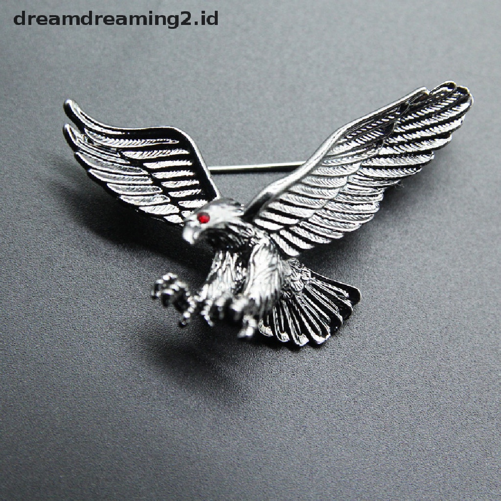 (hot) Fashion Pria Vintage Eagle Pin Bros Dekorasi Korsase Lencana Perhiasan Hadiah//