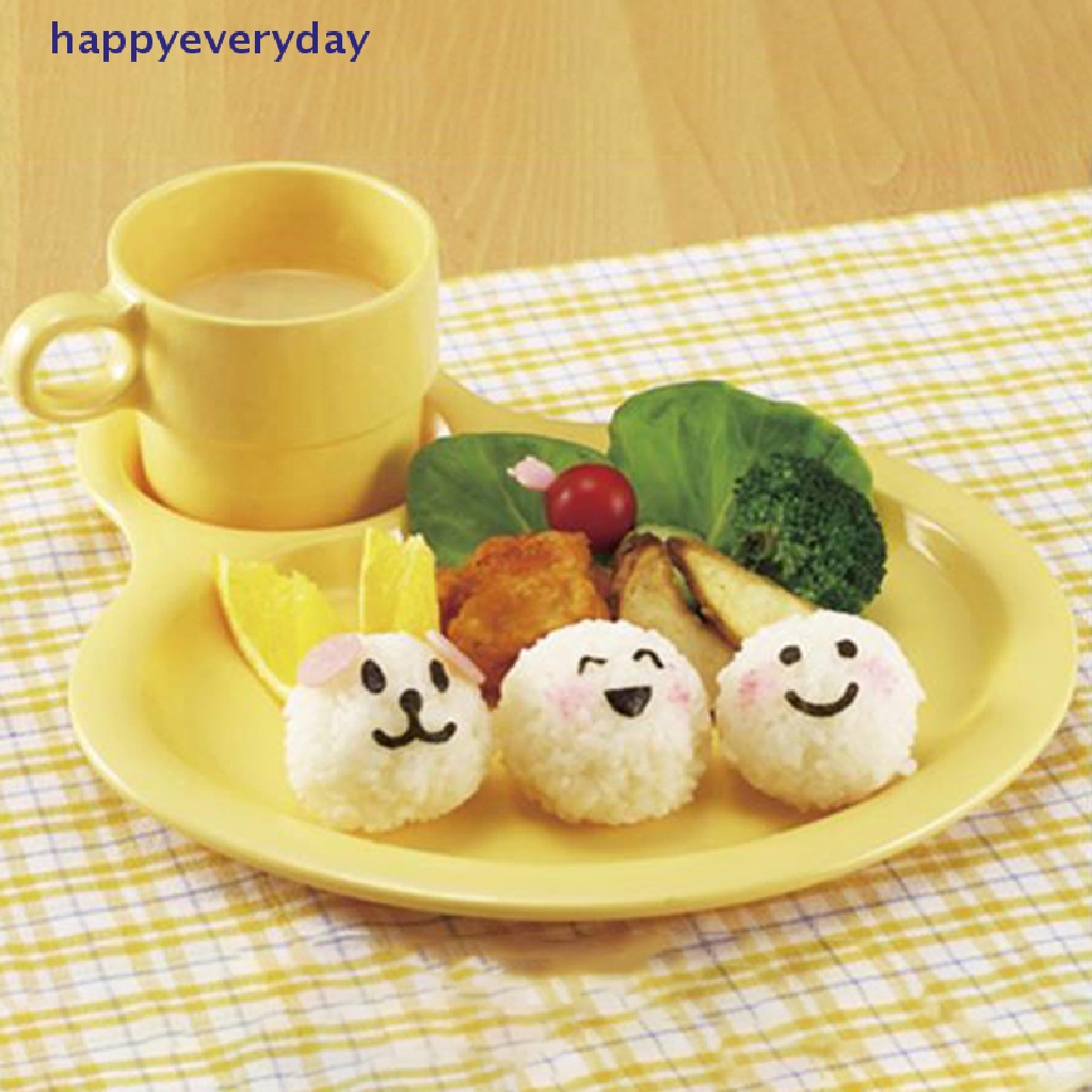 [happy] 3pcs/lot DIY Memasak Dapur Gadget Alat Sushi Smile Nori Aksesoris Onigiri Cetakan Kawaii Sushi Tools Pemotong Ekspresi Wajah [ID]