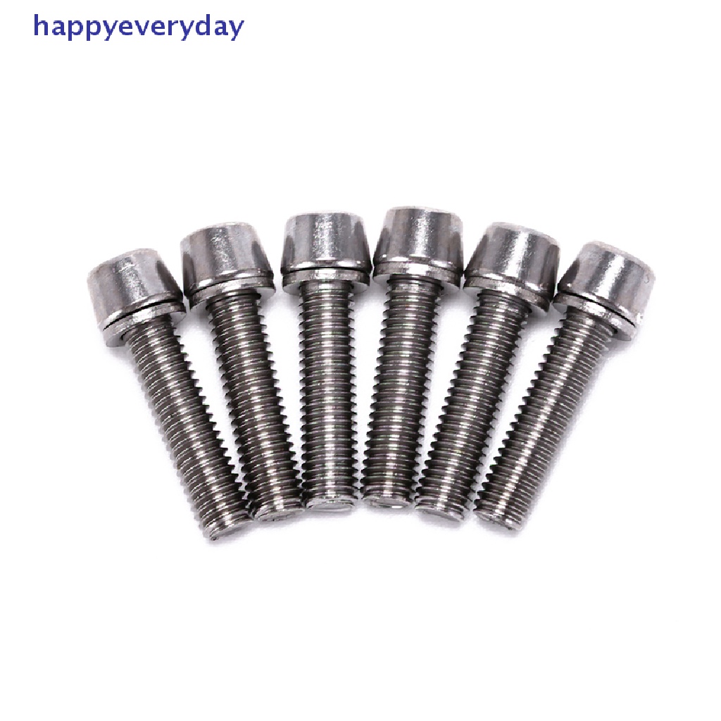 [happy] 6pcs Tutup Batang headset Sepeda Sekrup Baja Baut Cakram Dudukan Sepeda m5 * 20mm [ID]