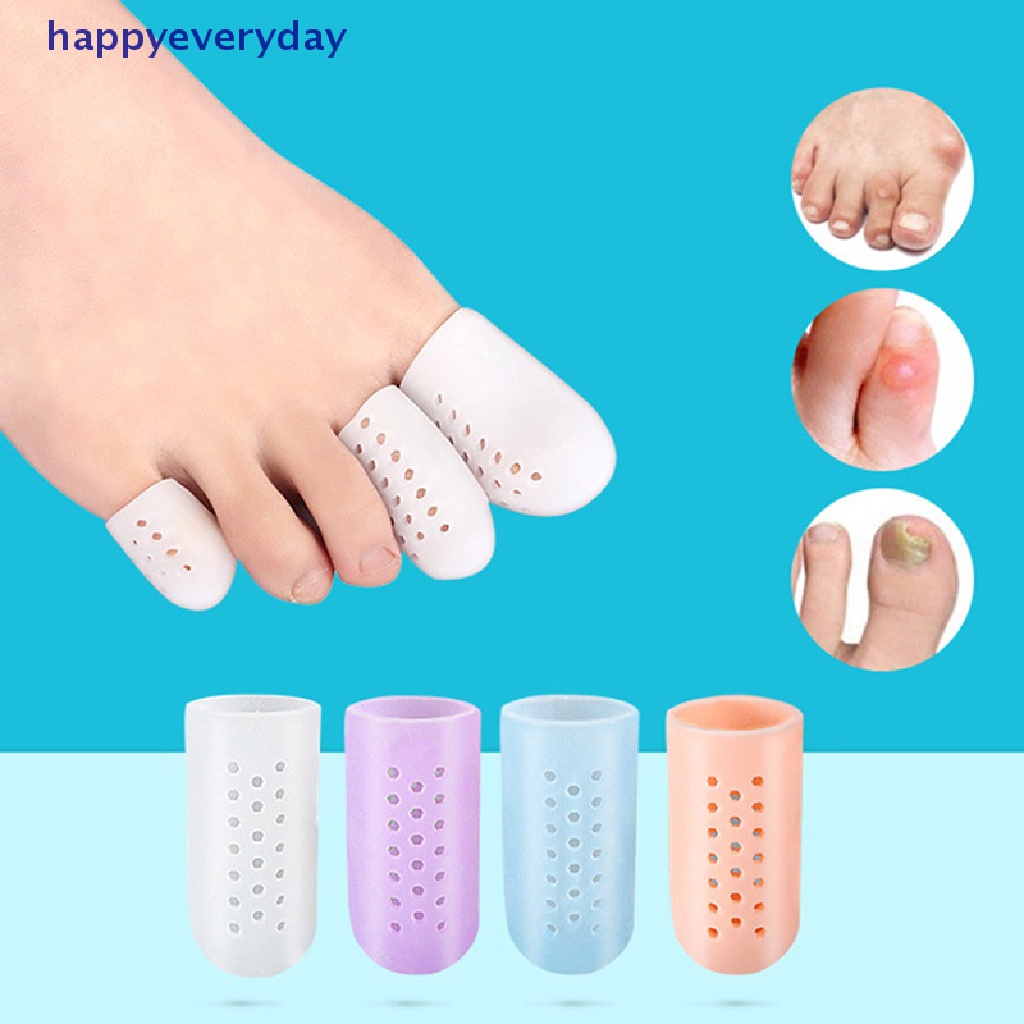 [happy] 1pasang Pelindung Jari Kaki Silicone Gel Cover Cap Toe Separator Pereda Nyeri [ID]