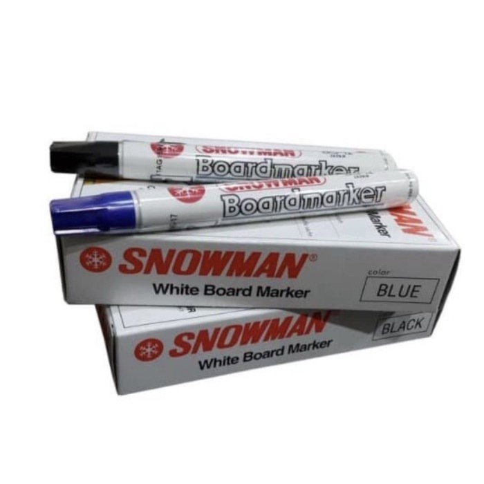 Spidol Whiteboard Snowman White Board Marker - Hitam